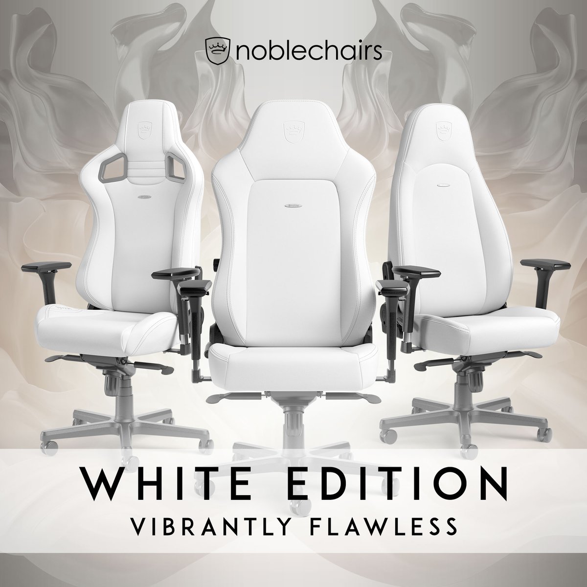noblechairs、完全ホワイト仕様のゲーミングチェア「WHITE EDITION