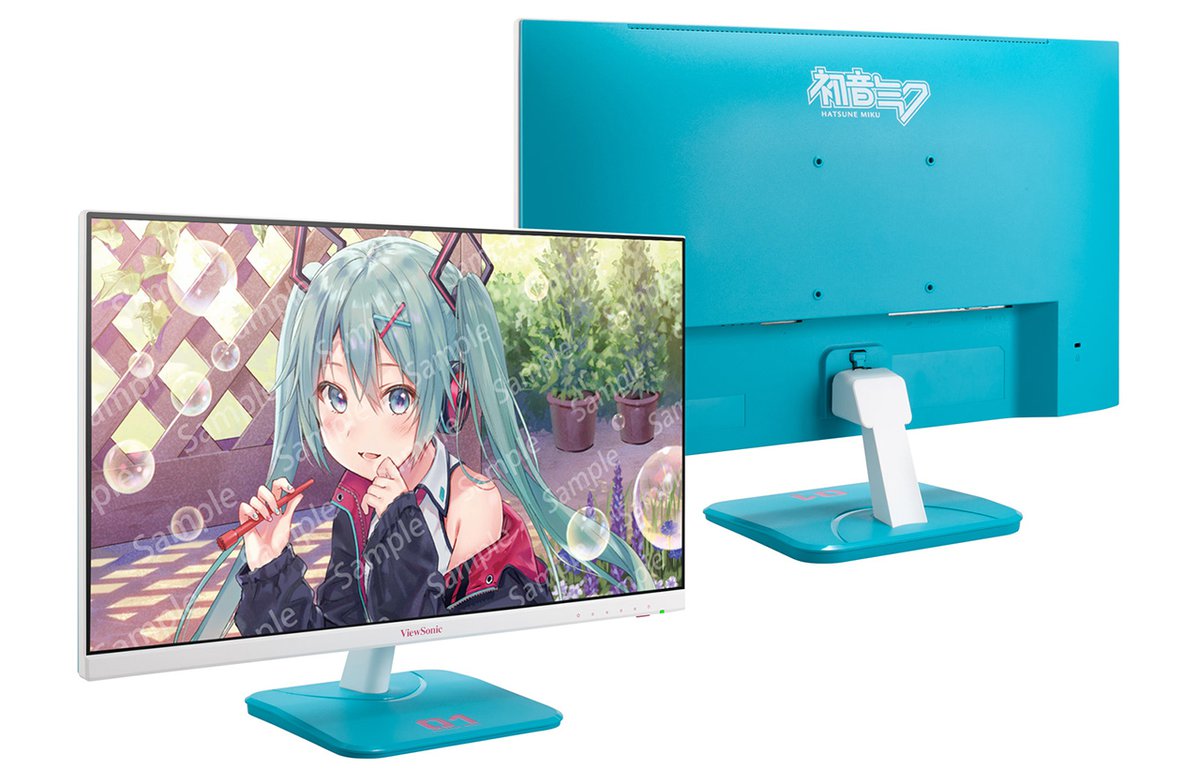 初音ミク仕様のフルhd液晶ディスプレイ ビューソニックから 本体もosdもミク色 Phile Web