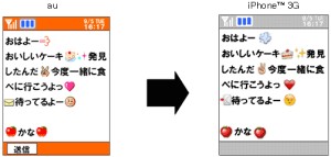 Au携帯からiphoneへの絵文字メール送信が可能に Phile Web