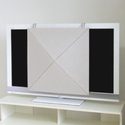 Escart、テレビに引っかけるarteの調音パネル「ピラミッドTVカバー」を発売 - PHILE WEB