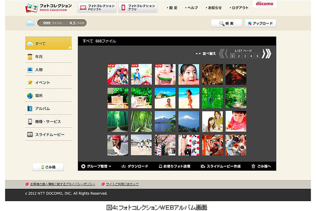 画像2 ドコモ スマホ内写真を自動アップ 共有できるクラウドサービス フォトコレクション Phile Web