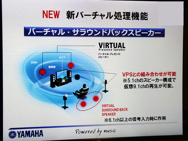 画像5 - ヤマハ、5.1ch環境でバーチャル9.1ch再生できるAVアンプ入門機「RX-V579」 - Phile-web