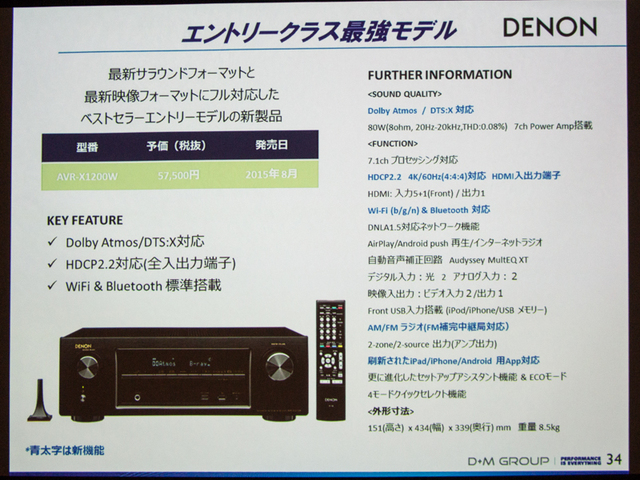 画像6 - デノン、DTS:X/ドルビーアトモス対応のエントリーAVアンプ「AVR-X2200W／X1200W」 - Phile-web