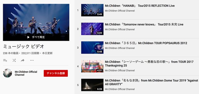 Mr Childrenがyoutubeでフルmvを大量公開 終わりなき旅 など曲追加 Phile Web